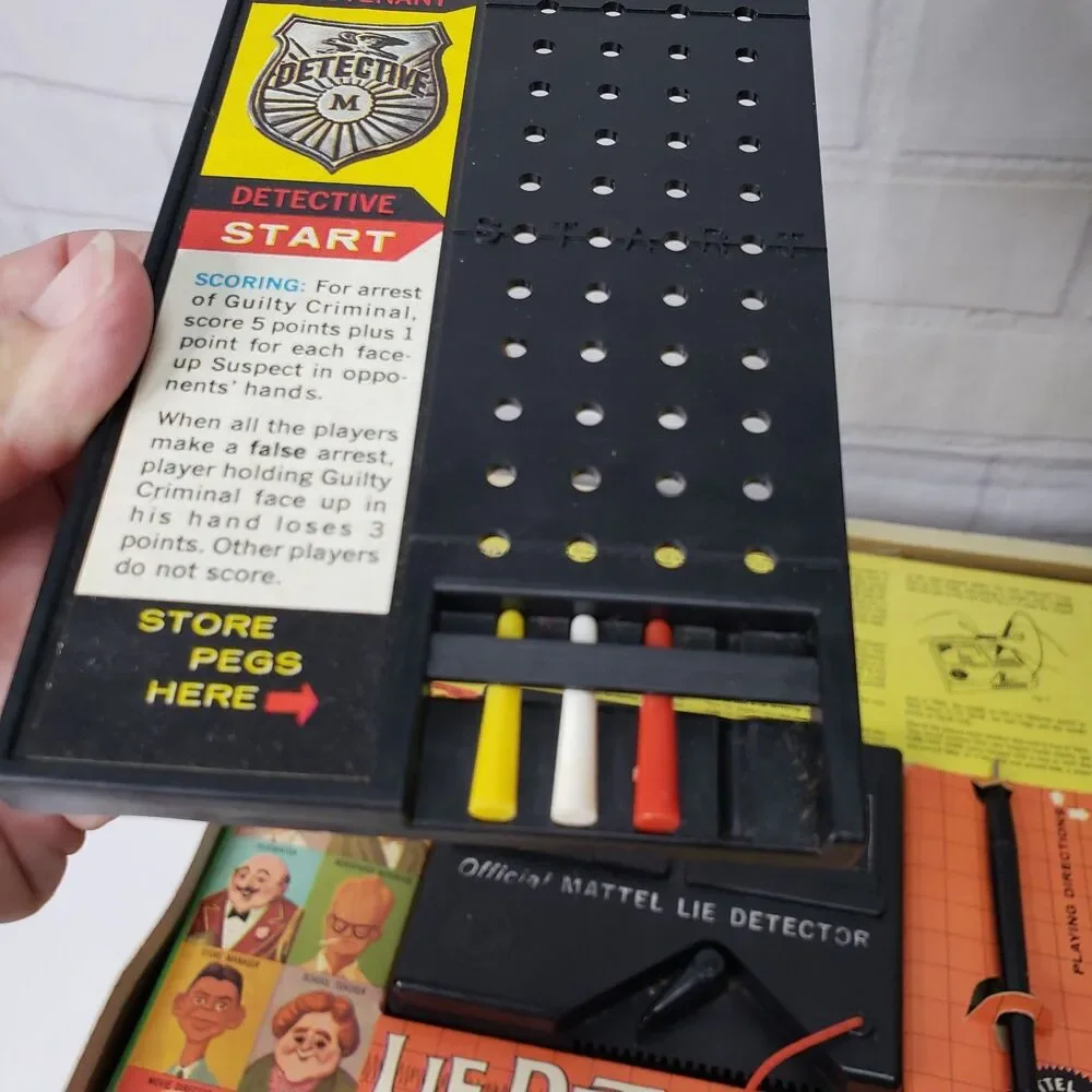 Vintage Retro 1960 Mattel LIE DETECTOR Board Game Semi-Complete